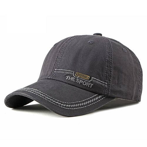 Herren Cap Basecap Sonnenhut Kappe Hellkaki Schwarz Polyester Bestickt Modisch Brautkleider schlicht Strasse Täglich Buchstabe Einstellbar Sonnenschutz Atmungsaktiv Image