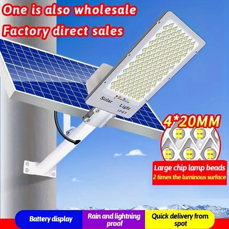 200W lampadaire solaire extérieur 6000mah lumière solaire étanche éclairage de sécurité éclairage de jardin décoration de jardin