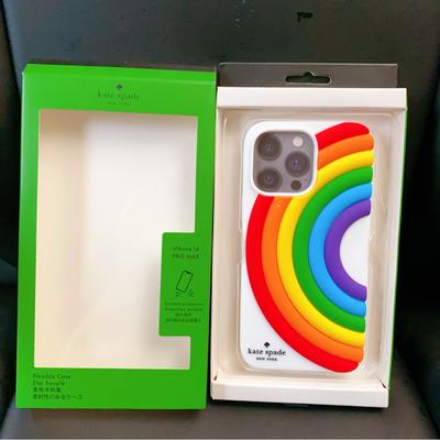 Kate Spade Accessories | Kate Spade Rainbow Silicion Iphone 14 Pro Max Case | Color: Pink/White | Size: Os