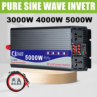 Pure Sine Wave Inverter 3000W 4000W 5000W Power DC12V 24V 48V 60V To AC220V Voltage Converter Double