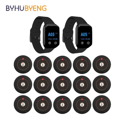 BYHUBYENG Watch Receiver Wireless Calling System Waterproof Rechargeable Waiter Call Restaurant Pager Hookah Cafe Clinic