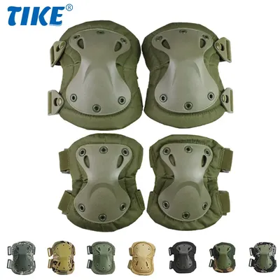 4Pcs Tactical Knee Pad Elbow CS Military Protector Army Airsoft Outdoor Sports Hunting Kneepad