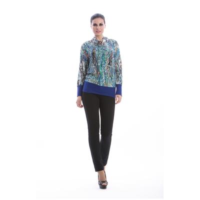 Langärmeliges Print-Top in Blau Image