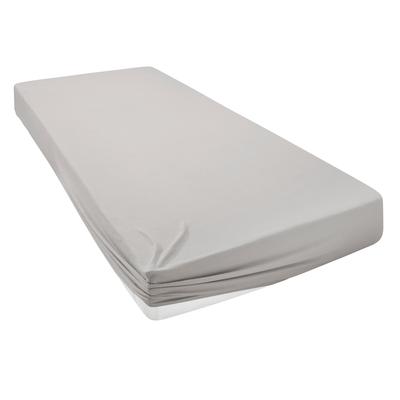 Spannbettlaken HOME AFFAIRE "Cremona, in den Qualitäten: Baumwolle mit Elastan oder Biber", grau (hellgrau), B:180cm L:200cm, Jersey-Elasthan, Obermaterial: 96% Baumwolle, 4% Elasthan, Laken, Premium Qualität, Größe ab 90x200 cm Image