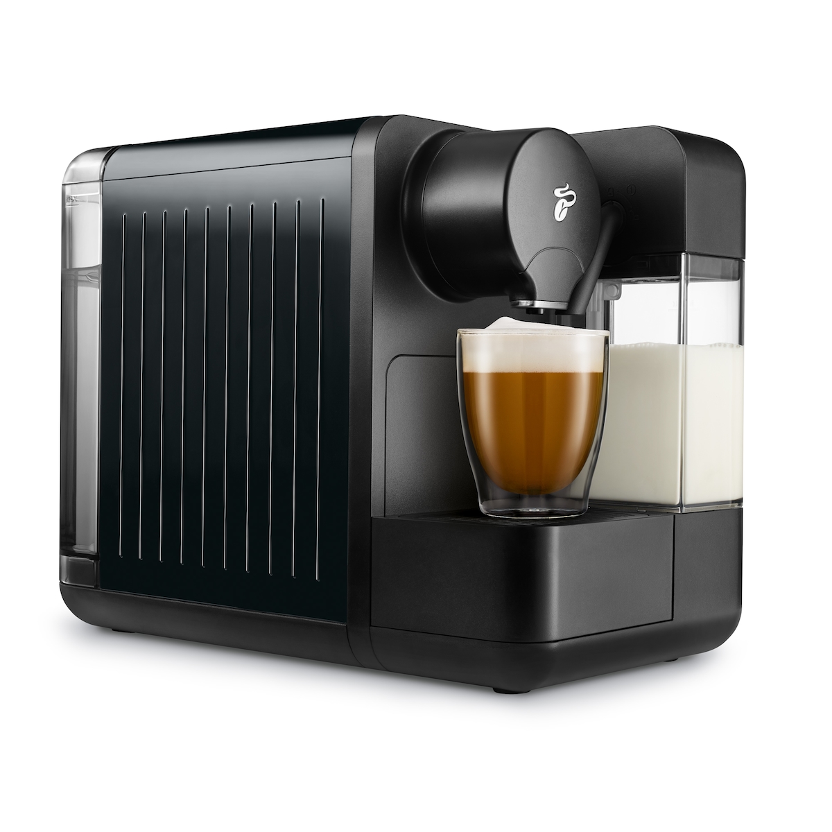 Tchibo Cafissimo `milk` Kapselmaschine Schwarz für Kaffee, Espresso, Caffè Crema