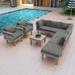 9-Piece Patio Rattan Furniture Set, Outdoor Sectional Sofa Set w/Coffee Table