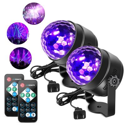 Sound Activated UV Black Disco Ball Lights with Remote Control