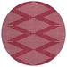 Pink/White 96 x 96 x 0.19 in Area Rug - Addison Rugs Machine Washable Indoor/Outdoor Chantille ACN1016 Polyester | 96 H x 96 W x 0.19 D in | Wayfair