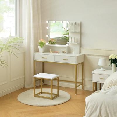 Home Deluxe - Schminktisch mit Spiegel und LED-Beleuchtung kasia Schminktisch Frisiertisch Spiegel Image