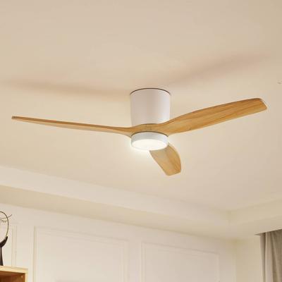 Lucande LED-Deckenventilator Faipari, weiß, DC, leise, 132cm Image