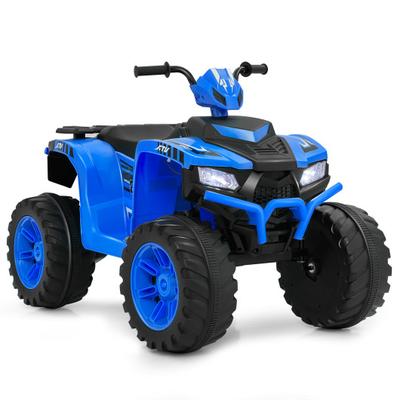 Costway 24V Kids Ride-On Electric ATV with Wireless Connection for Toddlers 3-8 Years Old-Blue