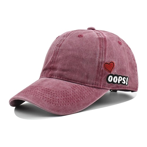 Herren Cap Basecap Sonnenhut Kappe Schwarz Wein Baumwolle Bestickt Modisch Brautkleider schlicht Strasse Täglich Buchstabe Einstellbar Sonnenschutz Atmungsaktiv Image