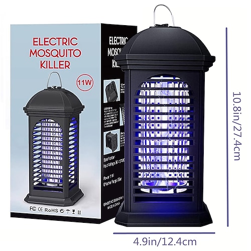 Elektrischer Mückenvernichter, Insektenvernichter für drinnen und draußen, Elektroschock-Mückenlampe, photokatalytischer Mückenvernichter für den Haushalt, UV-Mückenfallenlampe für draußen Image