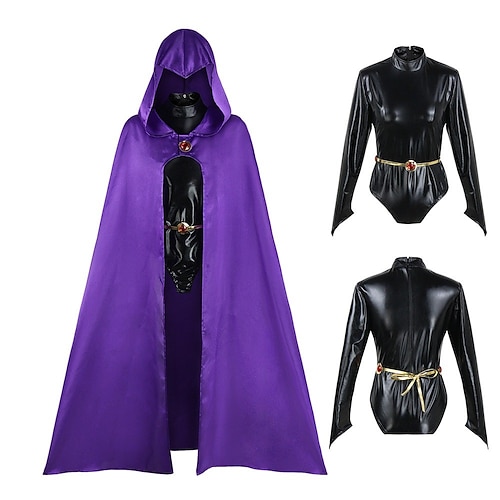 Rabe Anime Cosplay Kostüm Umhang Outfits Cosplay-Anzüge Karneval Maskerade Trikot / Einteiler Gürtel Umhang Für Damen Erwachsene Image
