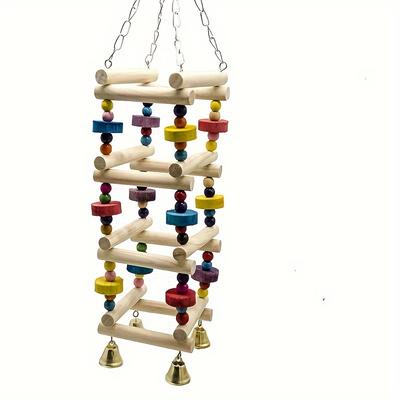 Bird Parrot Swing Chewing Toy With Multicolored Na...