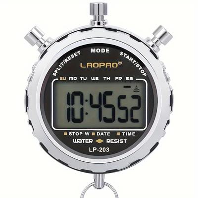Stopwatch, 1/100th Rainproof Digital Timer For Spo...