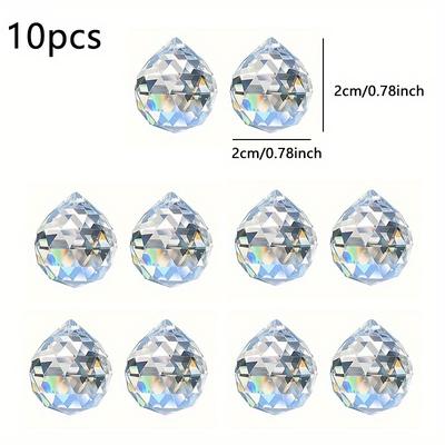 TEMU 10pcs Crystal Prism Sun - Rainbow Maker Pendants For Home & Garden Decor, Perfect For Weddings, Engagements, Birthdays & Holiday Celebrations