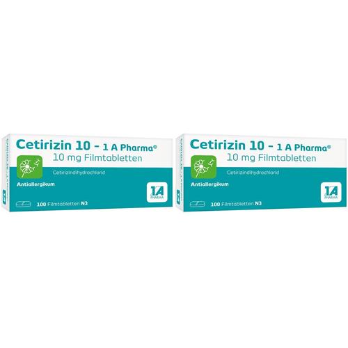 Cetirizin 10 1A Pharma Doppelpack 2x100 St Filmtabletten