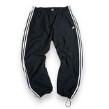 Adidas Pants | Adidas Y2k Baggy Relaxed Fit Stripes Track Pants Men Xl Black Nylon Adjust Legs | Color: Black/White | Size: Xl