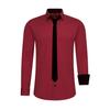 Langarmhemd RUSTY NEAL, Herren, Gr. M, EURO-Größen, rot (bordeaux), 60% Baumwolle, 37% Polyester, 3% Elasthan, unifarben, casual, Langarm, Hemden, mit Krawatte