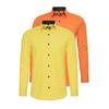 Langarmhemd RUSTY NEAL, Herren, Gr. M, EURO-Größen, gelb, 60% Baumwolle, 37% Polyester, 3% Elasthan, unifarben, casual, Langarm, Hemden, im Slim-Fit geschnitten