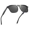 CARFIA Retro Polarised Mens Sunglasses UV400 Protection Acetate Square Frame for Outdoor Driving