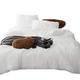BAWHO Bedding Set, Duvet Cover Set Fall King Size Bedding Set Brown Fluffy 1 Duvet Cover 1 Flat Sheet 2 Pillowcases/White/King
