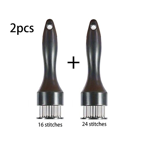 Fleischklopfer aus Edelstahl mit 16/24 Nadeln – unverzichtbare Küchenwerkzeuge zum Klopfen von Steak, Schweinefleisch, Rindfleisch, Hühnchen und mehr Image