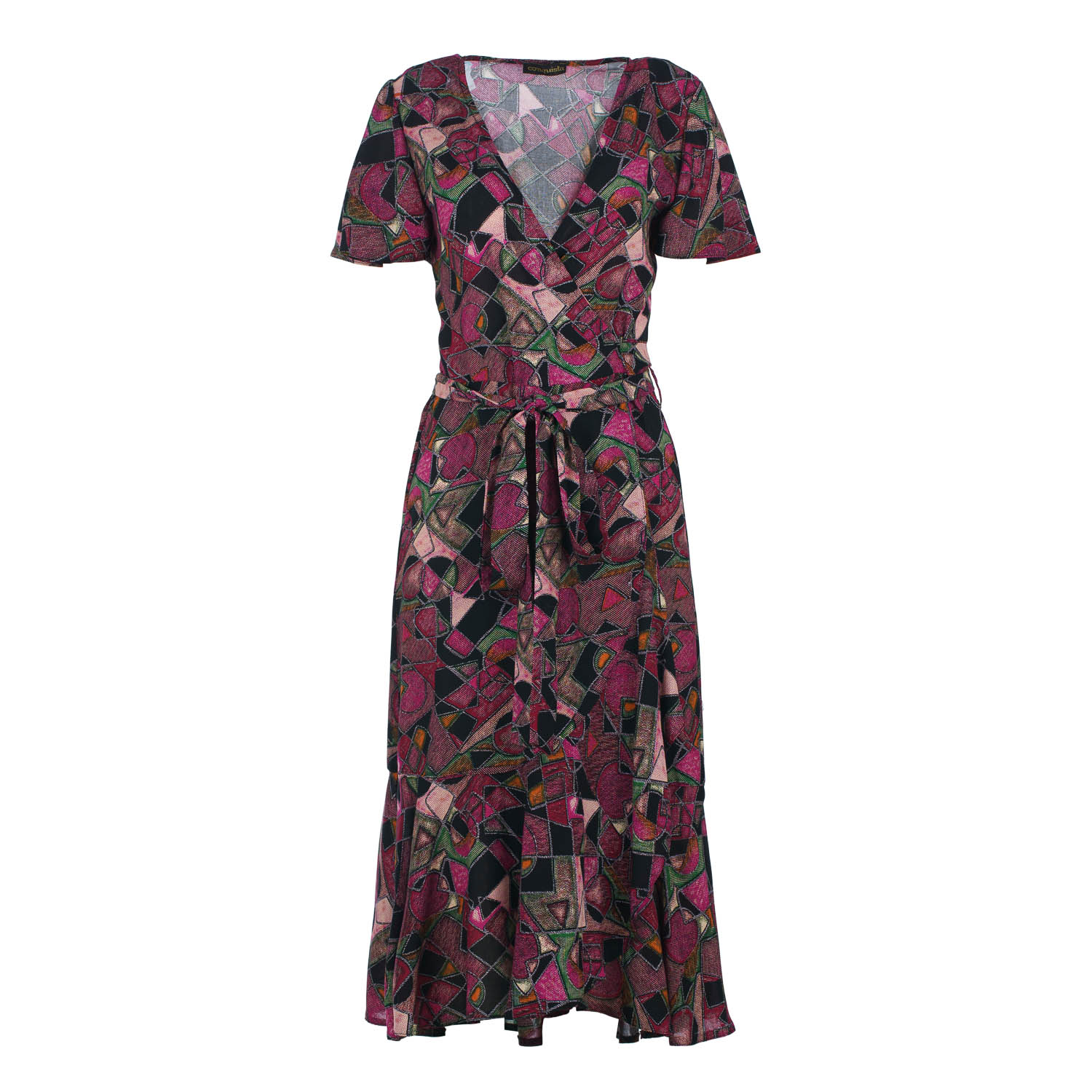 Midi-Kleid aus Viskose mit geometrischem Muster Image