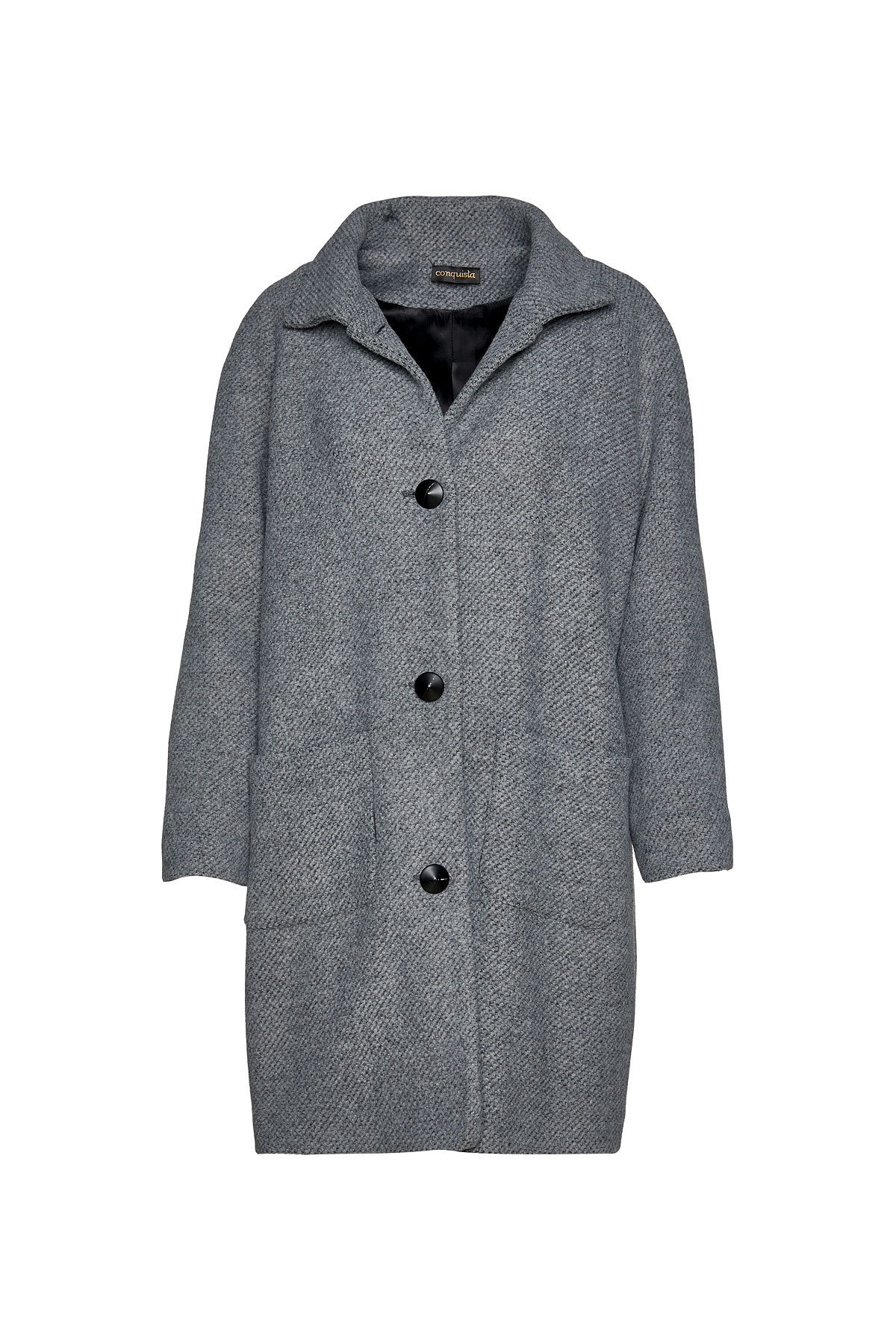 Grauer Mantel aus Wollmischung von Conquista Fashion