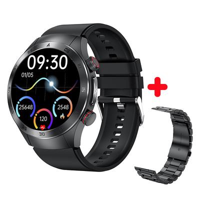 696 E800 Smart Watch 1.49 inch Smart Band Fitness Bracelet Bluetooth ECGPPG Temperature Monitoring Pedometer Compatible with Android iOS Men Hands-Free Calls Message Reminder IP 67 46mm Watch Case