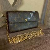 Louis Vuitton Bags | Louis Vuitton Monogram Lv Logo Crossbody Woc Wallet On Chain Gold Chain | Color: Black/Brown | Size: Os