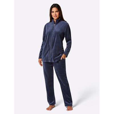 Hausanzug COMTESSA, Damen, Gr. 44/46, blau (nachtblau), 80% Baumwolle, 20% Polyester, Langarm, Homewear-Sets Freizeitanzug Hausanzug Image