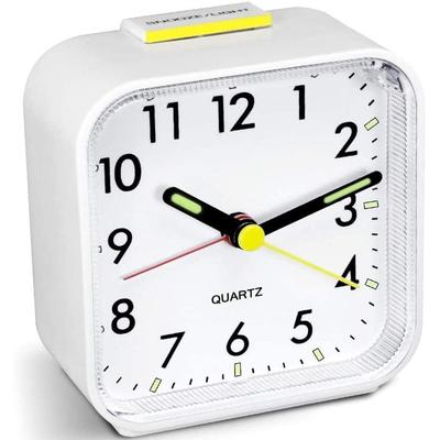 LED Desk Alarm Clock with Nightlight Snooze Battery Powered