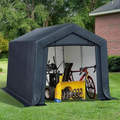 12x14FT Outdoor Storage Shelter with Ventilated Door, Storage Tent Sheds Carport for Motorcycle, Firewood, Garden Tools