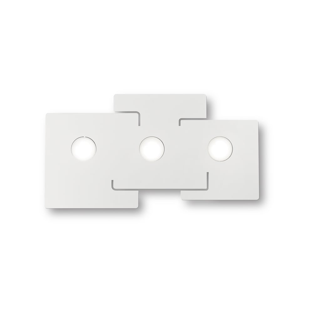 Plafoniera Moderna Totem Metallo Bianco 3 Luci Gx53 9W 3000K Luce Cald