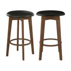 Set di 2 sedie per isola centrale in pelle sintetica nera 66 cm