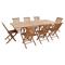Set di mobili da giardino in teak - Tavolo allungabile a 8 posti