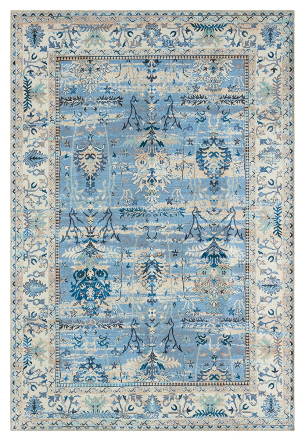 Tappeto da salotto classico lavabile - blu 160x230cm