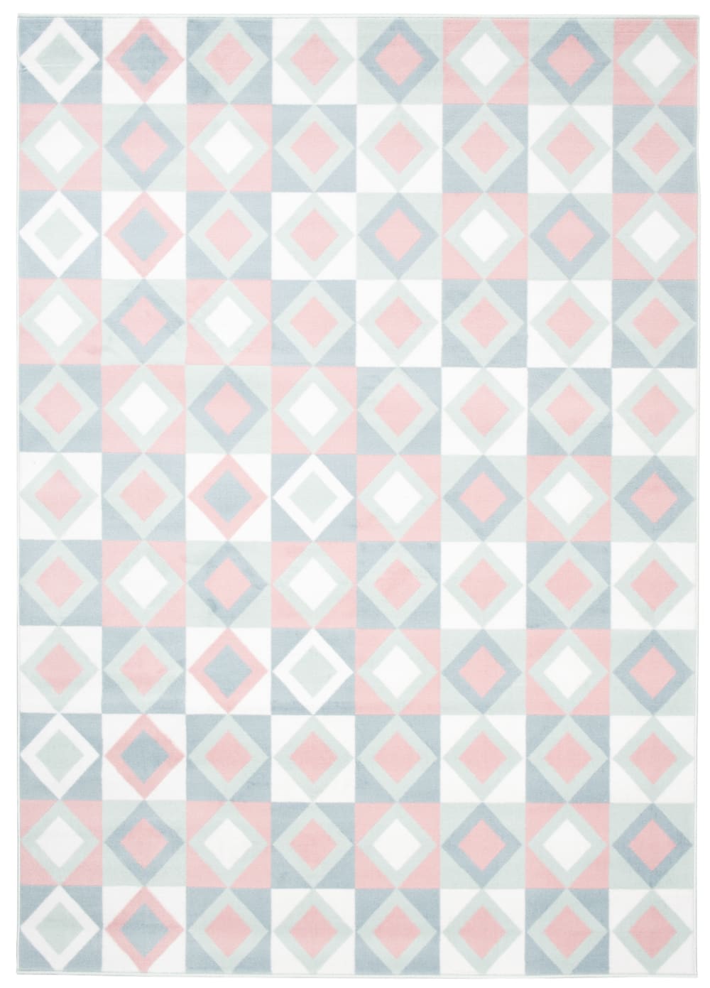 Tappeto per bambini rosa azzurro bianco mosaico 180x250