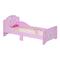 Lettino per bambini 3-6 anni in legno rosa con bordo rialzato