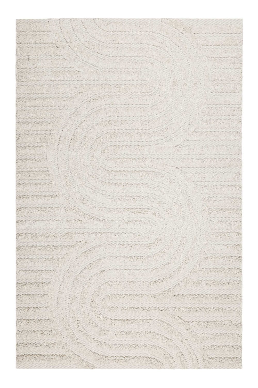 Tappeto interno/esterno a rilievo motivo design beige 133x200
