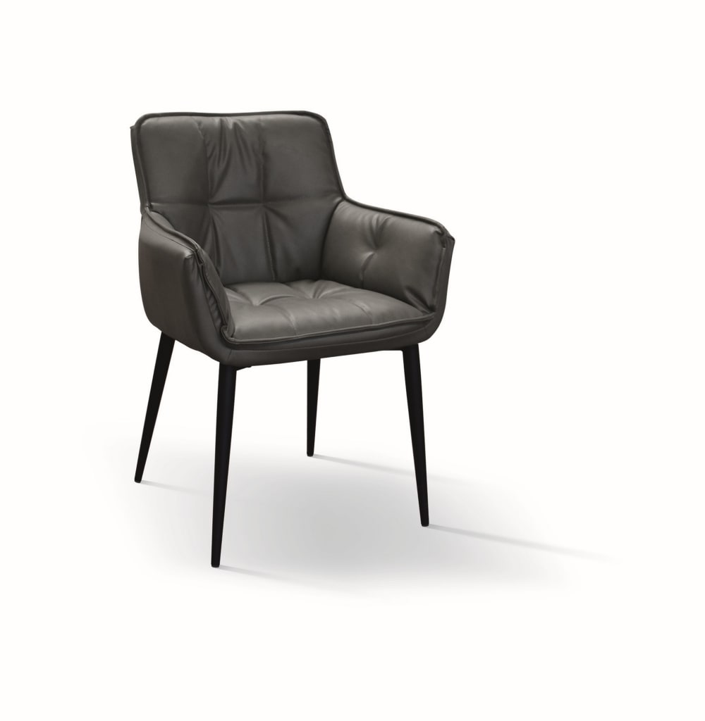 Set di 2 sedie in ecopelle antracite