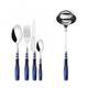 Set Posate 49pz blu ghiera cromo