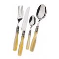 Set Posate 24pz beige ghiera cromo