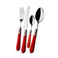 Set Posate 24pz rosso ghiera cromo