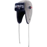 Men's New Era Silver England Patriots Helmet Head Trapper Knit Hat