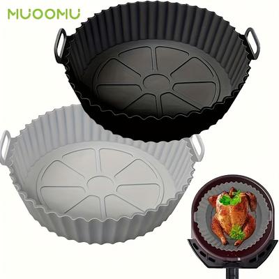 TEMU 2pcs, Air Fryer Silicone Pot, Reusable Silicone Air Fryer Liners, Air Fryer Accessories, Kitchen Accessories Replacement For Disposable Parchment Paper Liner, For , For Tower, For Image