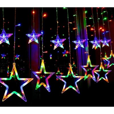 Led Sternenvorhang Lichterkette Weihnachtsbeleuchtung große Sterne kleine Sterne, zusätzliche led Image