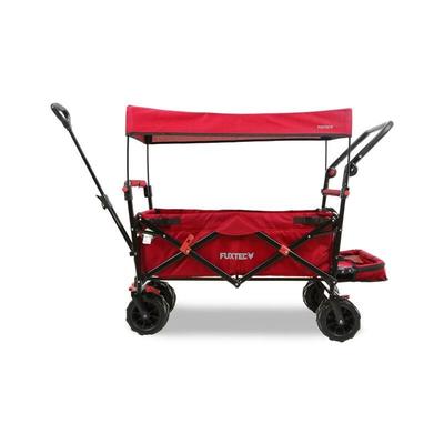 Fuxtec - Beach Bollerwagen faltbar FX-CTB800 Rot mit Dach - Strandwagen klappbar extra breite Räder Image